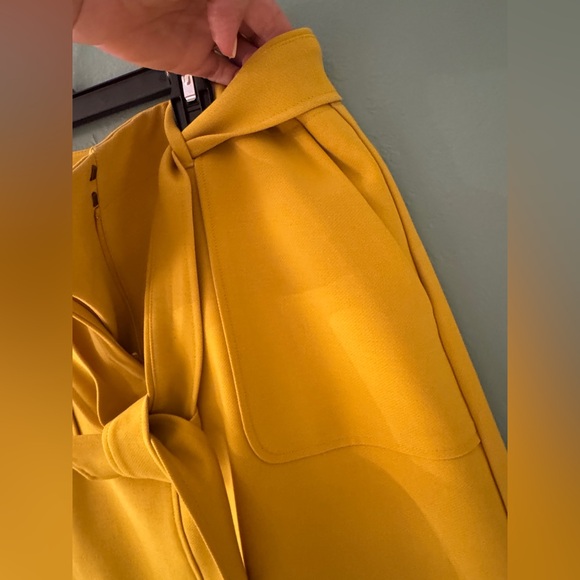 LOFT Yellow A-Line Mini Skirt with Tie Front - Picture 3 of 4